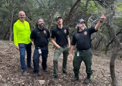 A team during tree service in Round Rock, TX