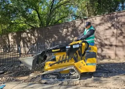A team member during tree service in Travis County, TX